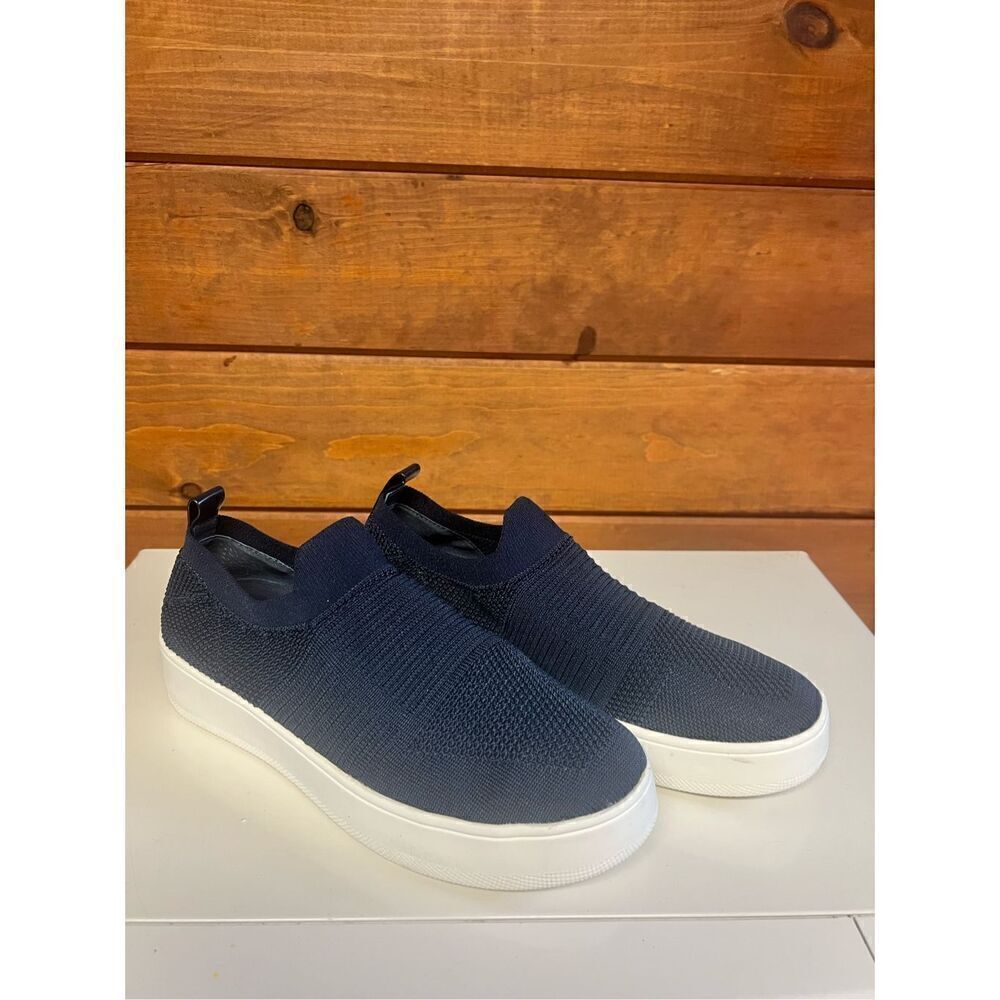 Steve Madden BEALE Sz 8.5 Black Knit Fabric Slip On Shoes